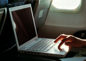 Laptop on plane