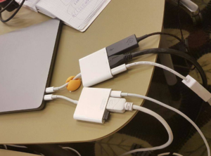 Laptop with dongles