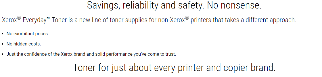 Xerox Everyday Toner - Savings, reliability, and safety